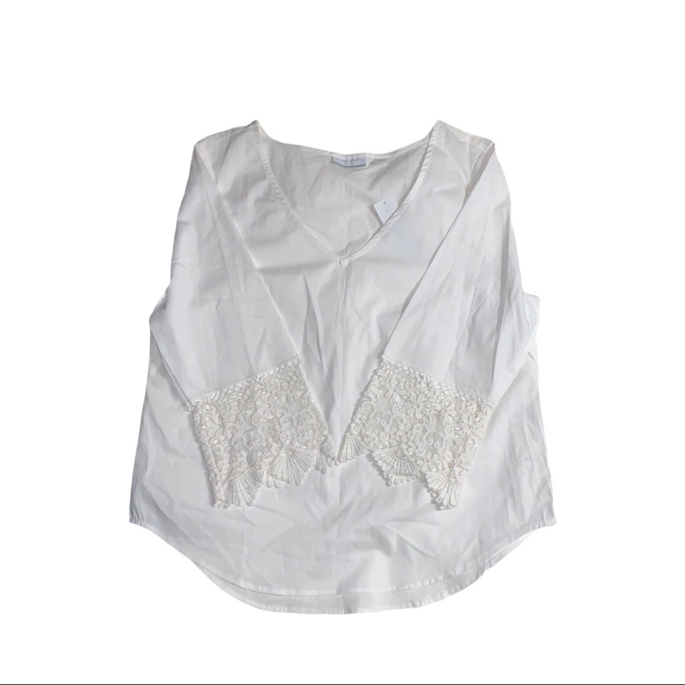 NY & Co V-Neck White Top
